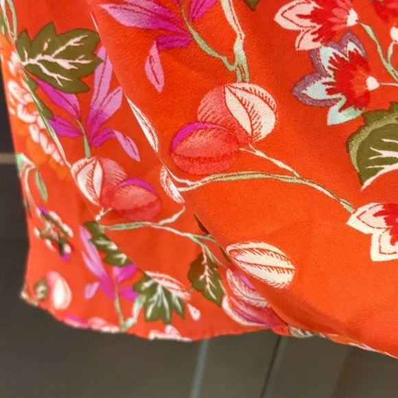 Rose & Olive Floral Print Sleeveless Blouse, Tank, Top, 2X - Picture 8 of 9